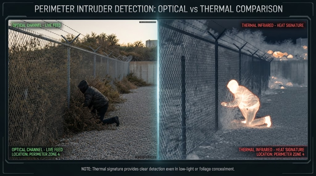 Drone in a Box system deployed next to an industrial refinery fence line launching a drone
