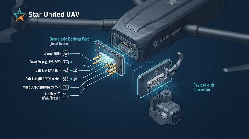 Quick swap payload pinout interface diagram
