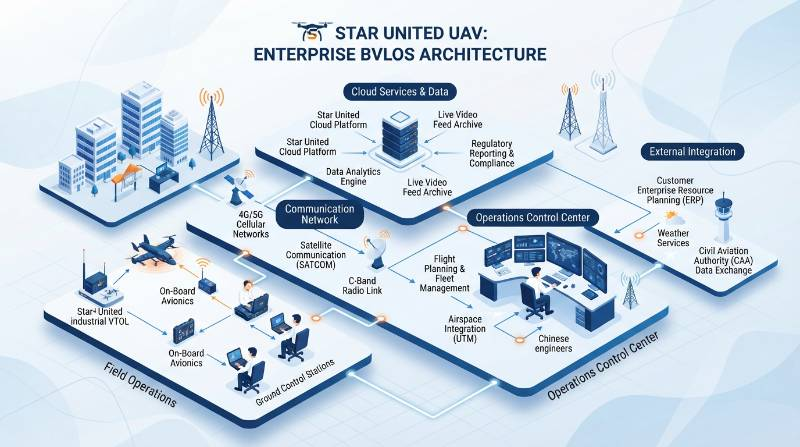 Enterprise BVLOS architecture flowchart
